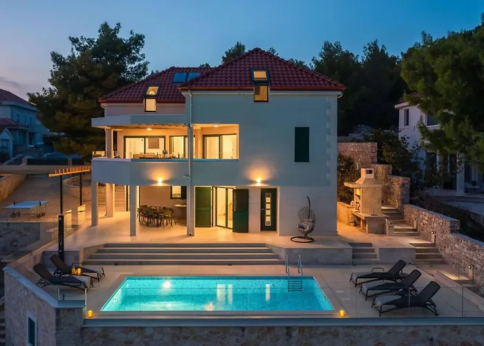Villa Luxury Leisure Seaside Brac With Private Pool Milna